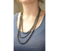 Exkluzívny náhrdelník z čiernych perál