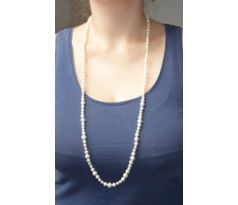 Biely perlový náhrdelník 95 cm