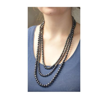 Čierne perly extra dlhý náhrdelník